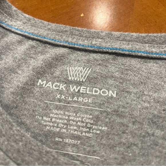 Mack Weldon Lot of 2 Men’s Pima Cotton Crewneck Pocket Tees Slim XXL Blue/Gray - Picture 6 of 16
